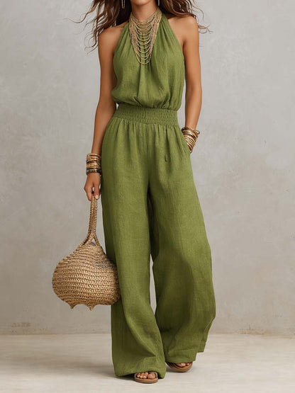 Brisea | Relaxed Linen Blend Jumpsuit