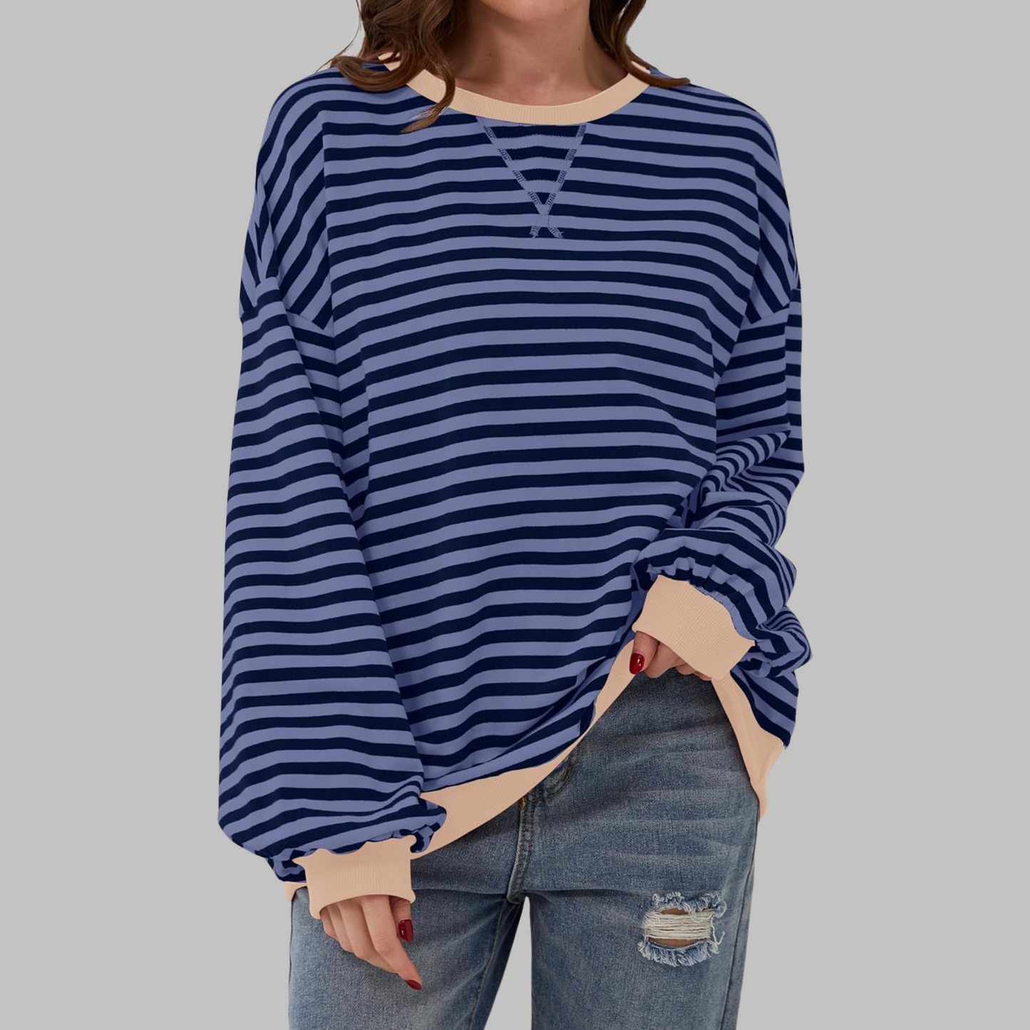 Ulyssa | Color Block Stripe Sweatshirt