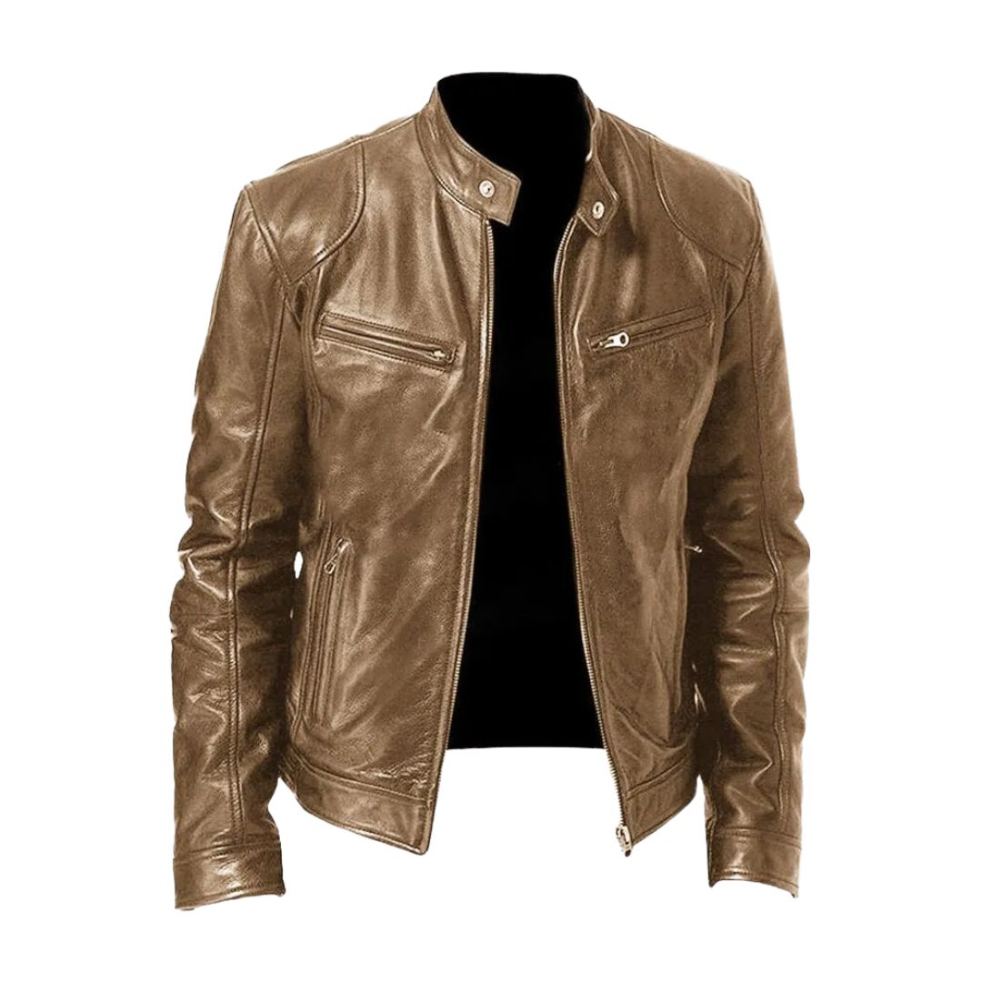 Oberon | Slim Fit Zip Front Biker Jacket