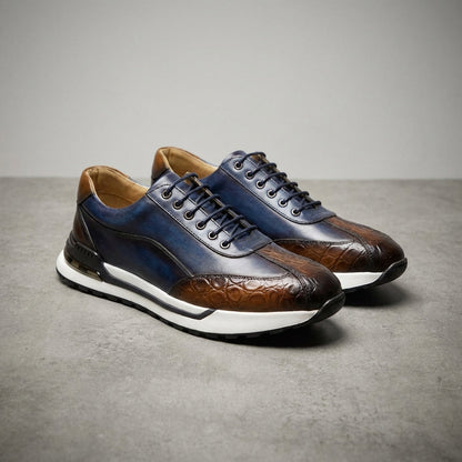 Zorvex | Croc Texture Casual Sneakers