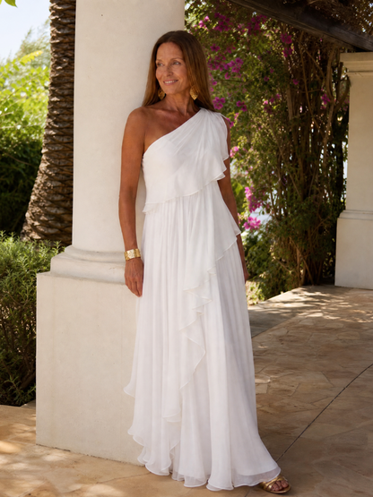 Lavinelle | Pleated One Shoulder Formal Gown