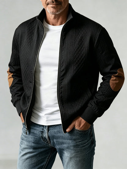 Montrose | Textured Stand Collar Zip Jacket