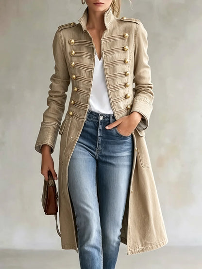 Sabella | Military Button Tailored Denim Coat