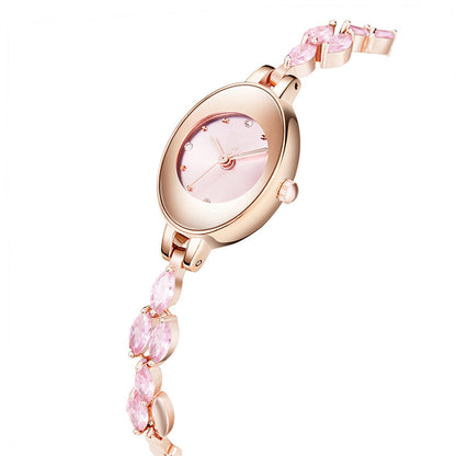 Elyzoria | Oval Crystal Bracelet Watch