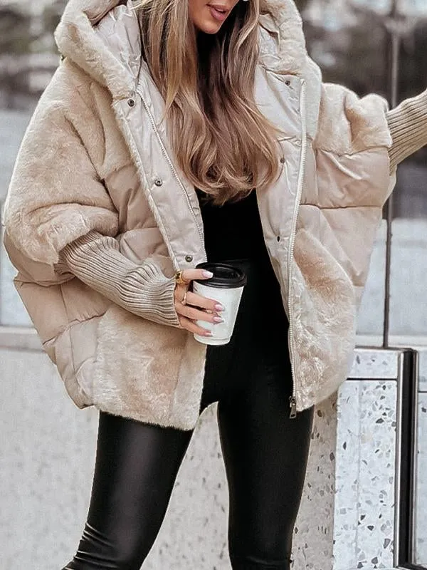 Adelpha | Plush Panel Hooded Puffer Jacket