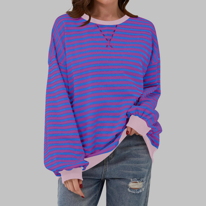 Ulyssa | Color Block Stripe Sweatshirt