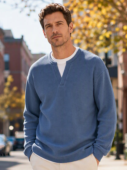 Theron | Textured Notch Neck Sweater