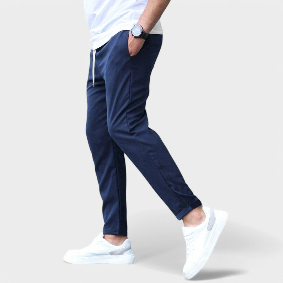 Caedryn | Slim Fit Drawstring Elasticated Waist Smart Casual Trousers