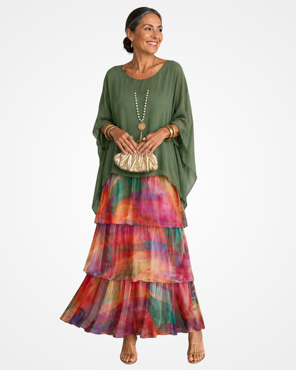 Xyloria | Flowing Tiered Maxi Dress