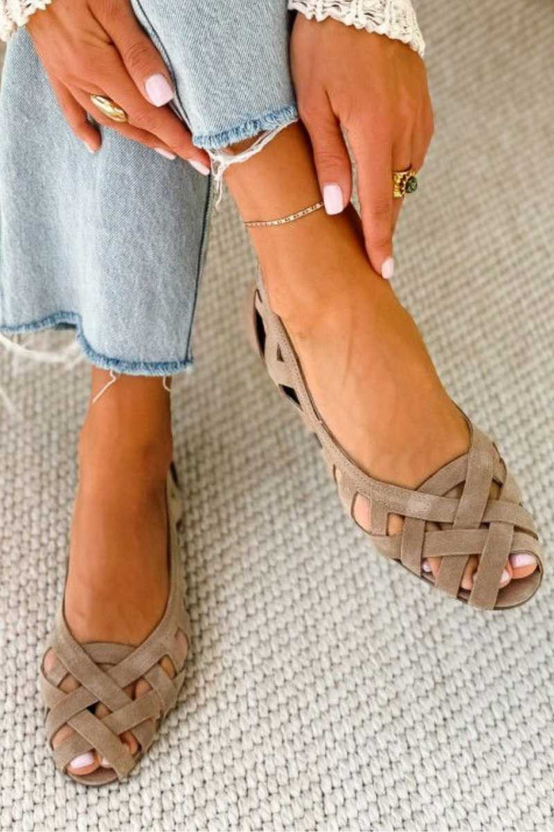 Zinnia | Woven Cut Out Comfort Sandals