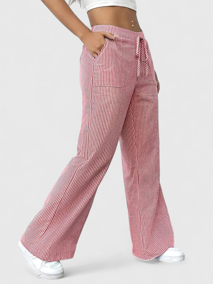 Ainsleigh | Striped Wide Leg Lounge Trousers