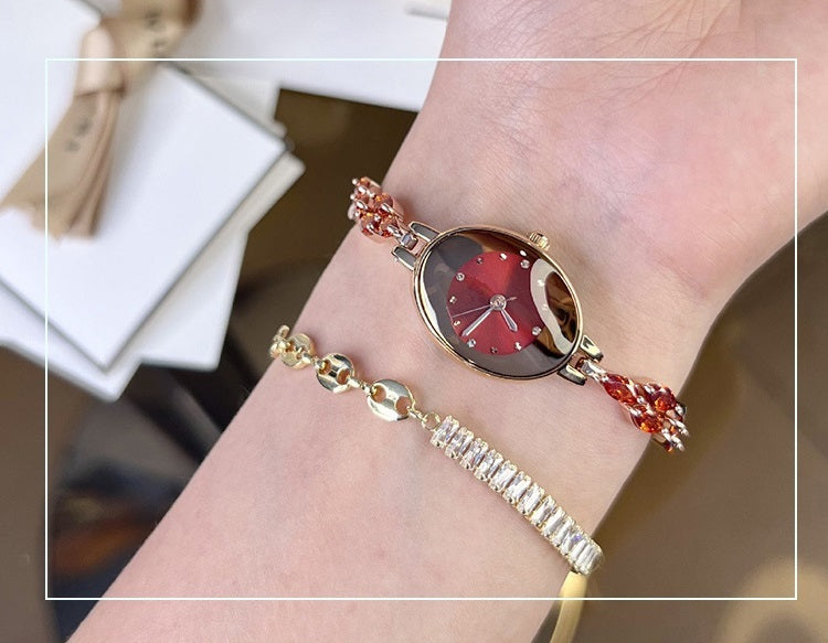 Elyzoria | Oval Crystal Bracelet Watch