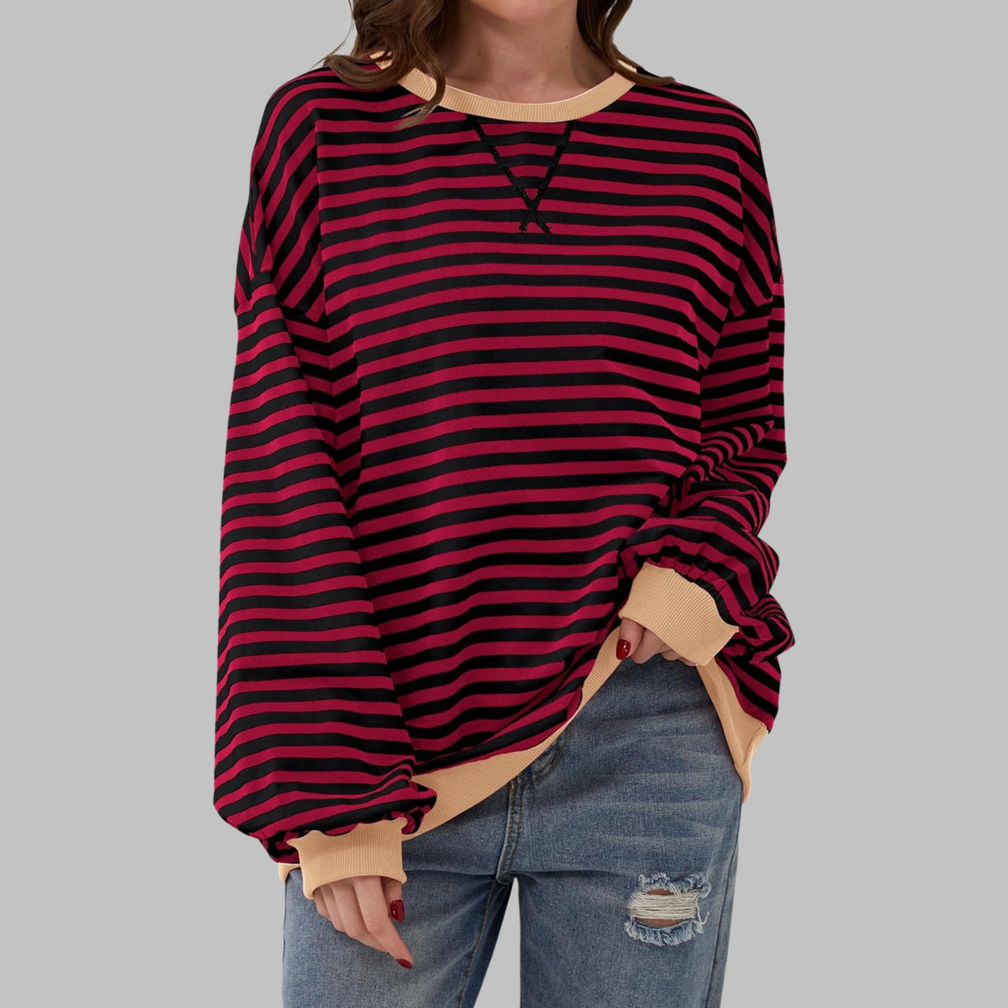 Ulyssa | Color Block Stripe Sweatshirt