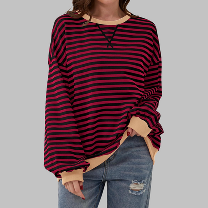 Ulyssa | Color Block Stripe Sweatshirt