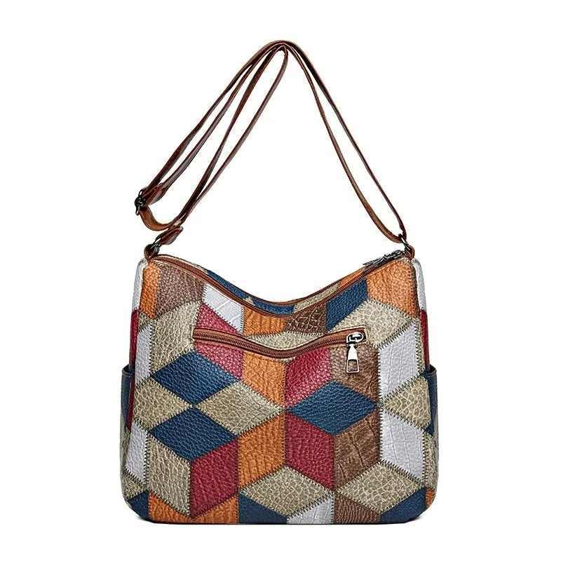 Kirelle | Geometric Patchwork Crossbody Bag