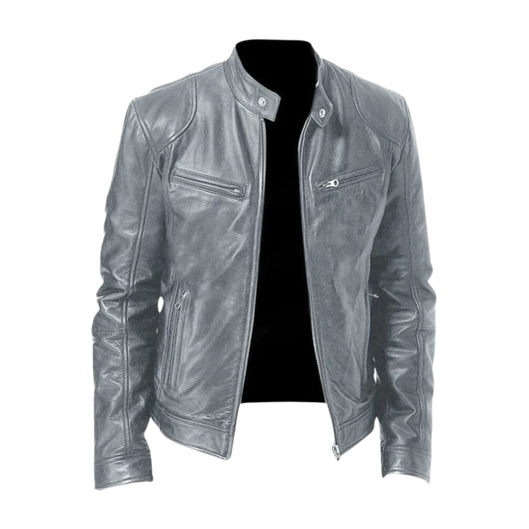 Oberon | Slim Fit Zip Front Biker Jacket