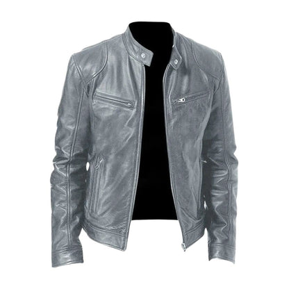 Oberon | Slim Fit Zip Front Biker Jacket