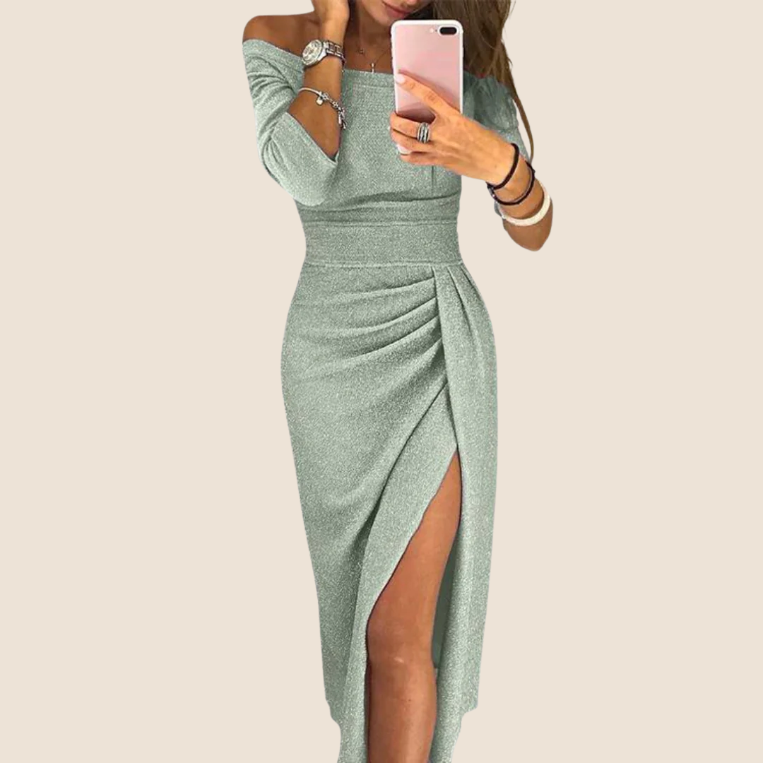Zarellia | Elegant Side Slit Midi Dress