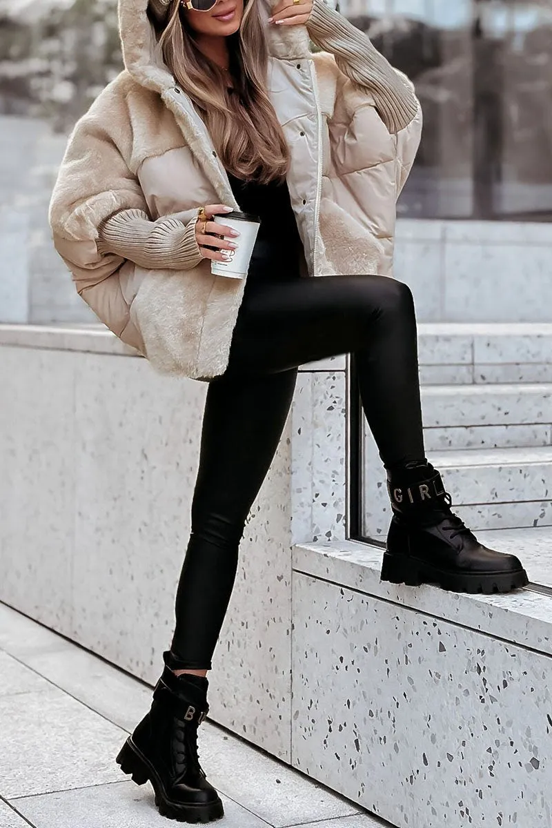 Adelpha | Plush Panel Hooded Puffer Jacket