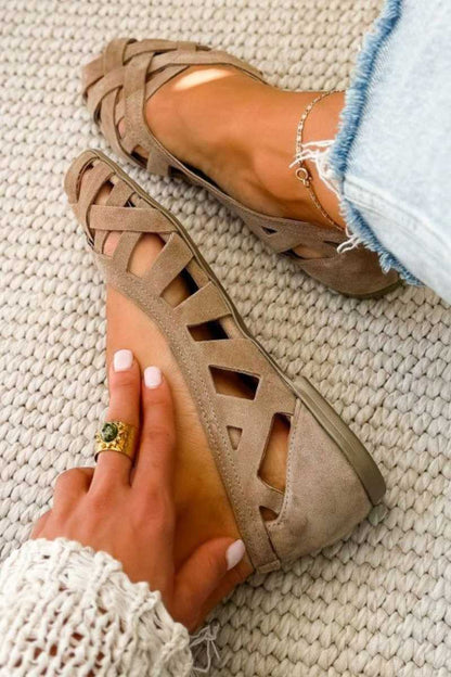 Zinnia | Woven Cut Out Comfort Sandals