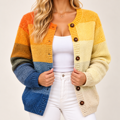 Yvettea | Vintage Floral Knit Cardigan