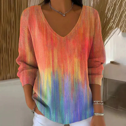 Arianwen | Autumn Leaf V Neck Sweater