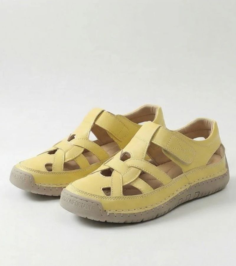 Rosa | Leather Cutout Closed Toe Casual Sandals