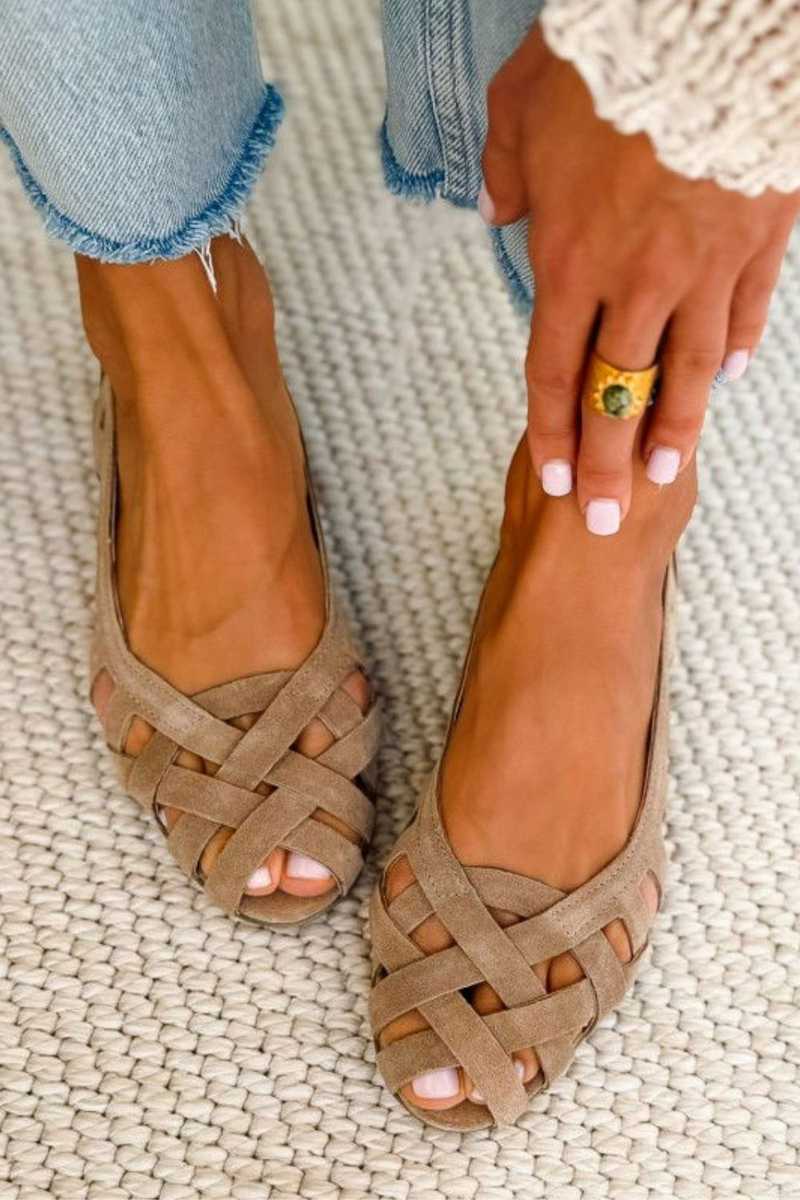 Zinnia | Woven Cut Out Comfort Sandals