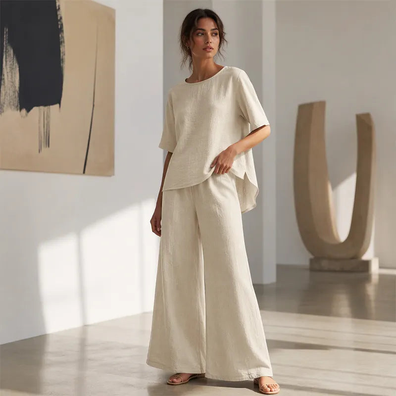 Taverine | Relaxed Wide Leg Two Piece Set