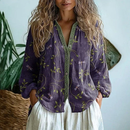 Coralia | Bohemian Button Front Blouse