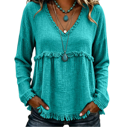 Catriona | Relaxed Tassel Trim Blouse