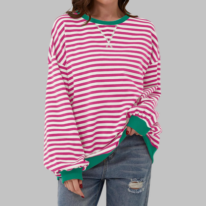 Ulyssa | Color Block Stripe Sweatshirt