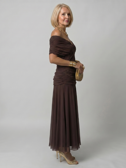 Sylvera | Romantic Print Evening Midi Dress