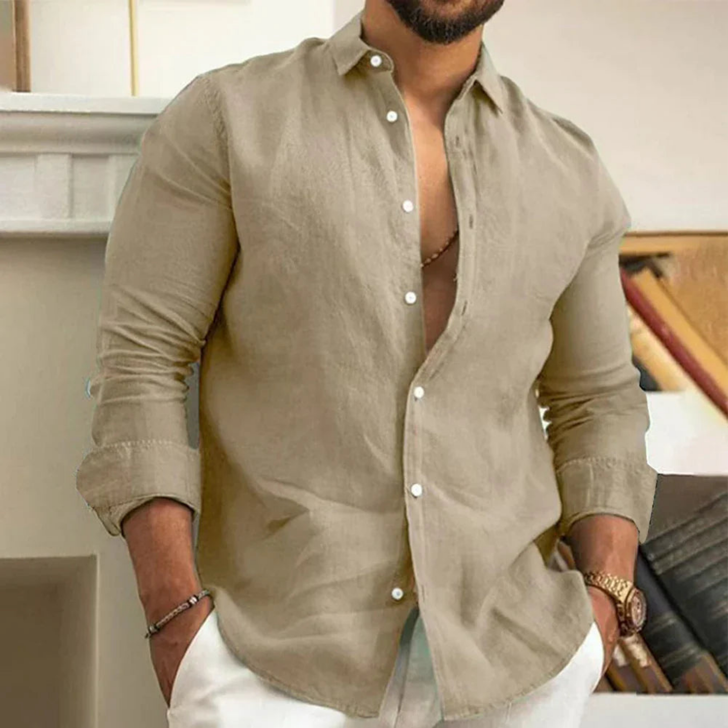 Fintan | Classic Linen Button Shirt