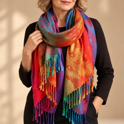 Kalienne | Vibrant Floral Tassel Scarf