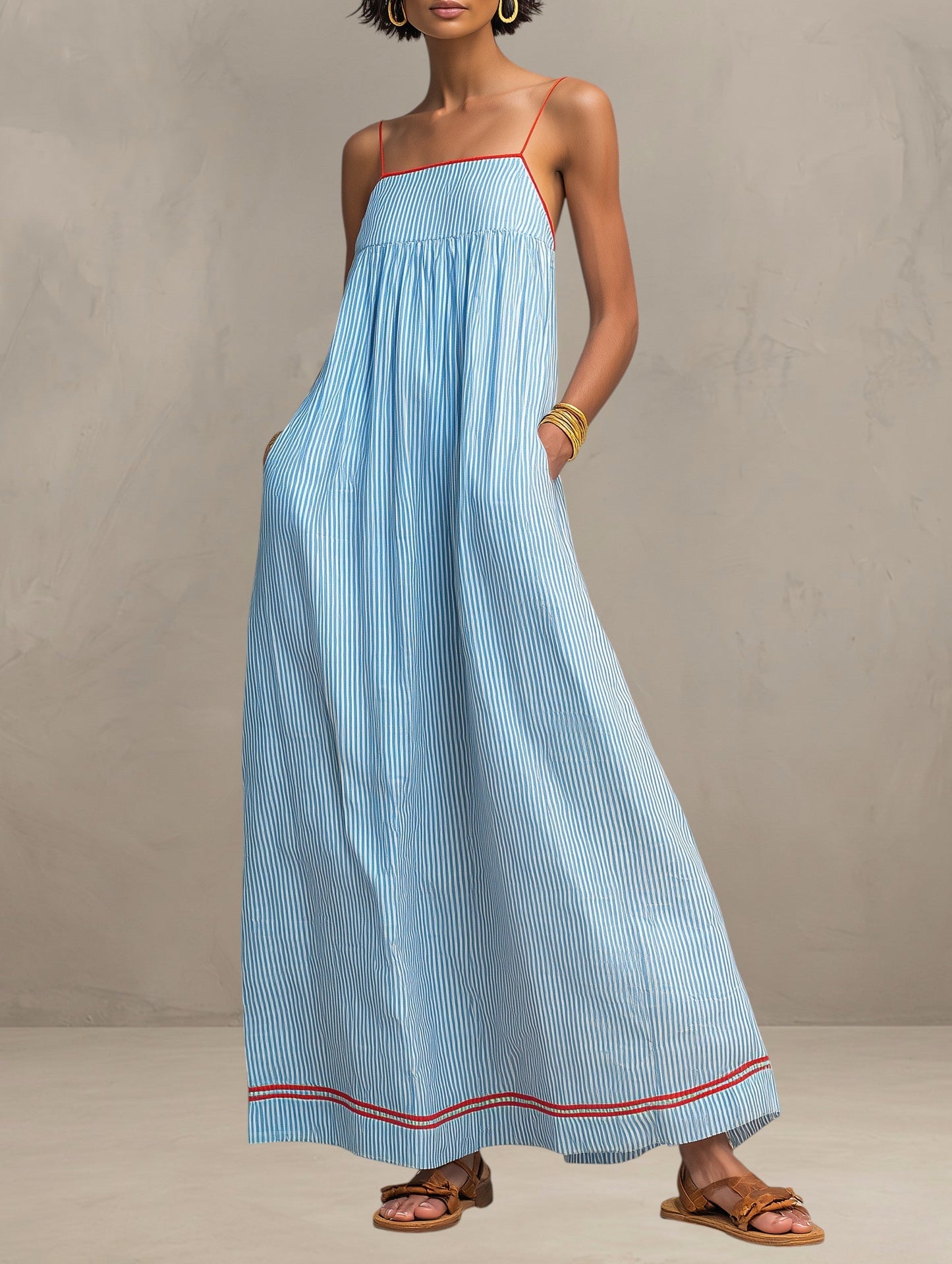 Eulina | Lightweight Spaghetti Strap Maxi Dress