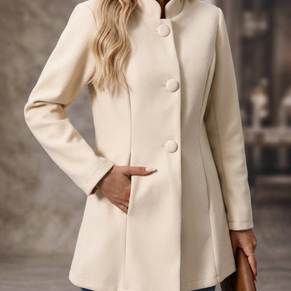 Kelvina | Elegant Stand Collar Coat