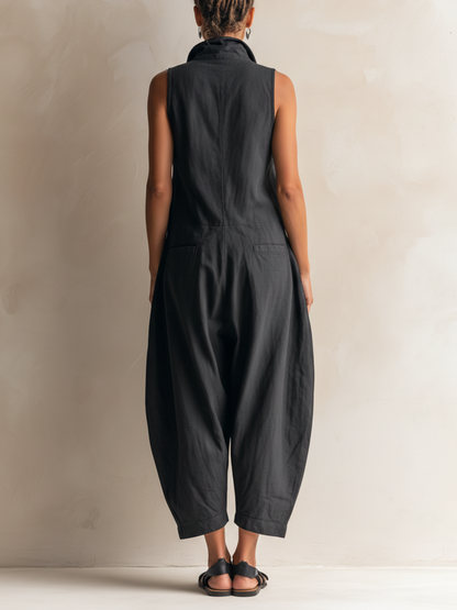 Odalisse | Sleeveless Utility Pocket Jumpsuit