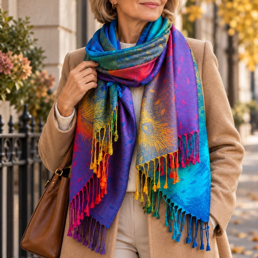 Kalienne | Vibrant Floral Tassel Scarf