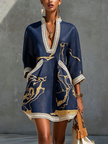 Willora | Artisan V Neck Mini Dress