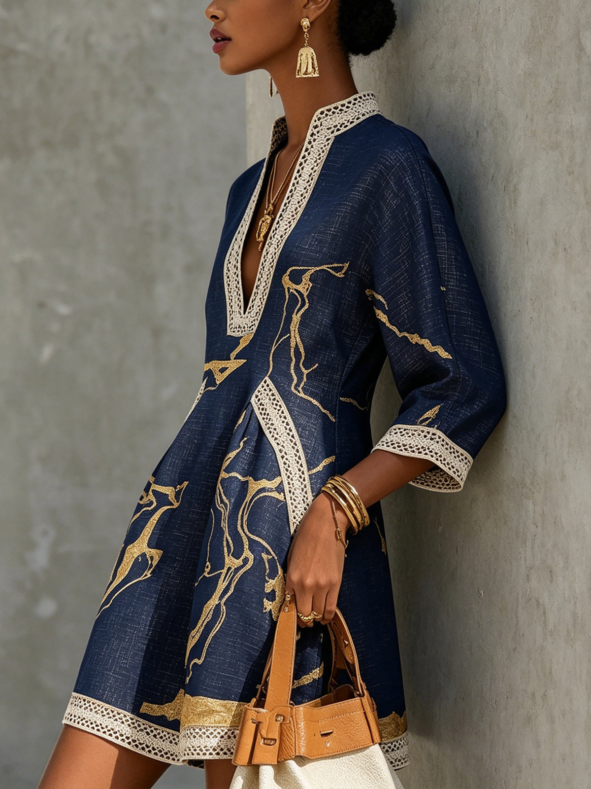 Willora | Artisan V Neck Mini Dress