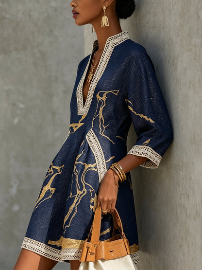 Willora | Artisan V Neck Mini Dress