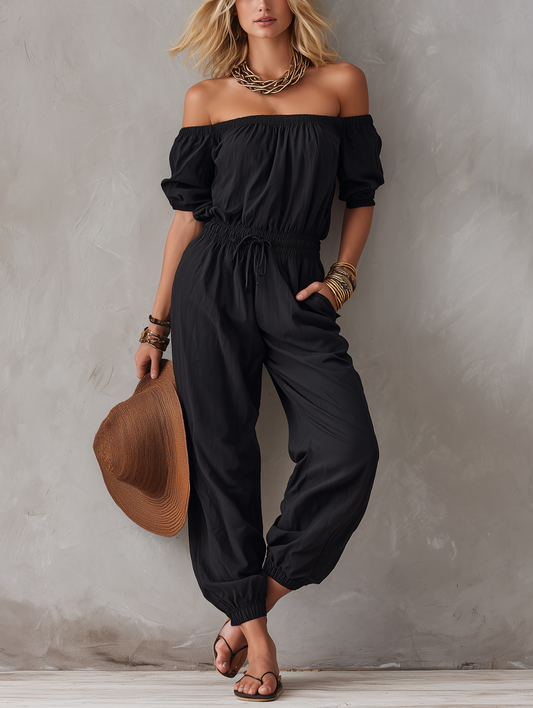 Melisande | Casual Cinched Waist Jumpsuit