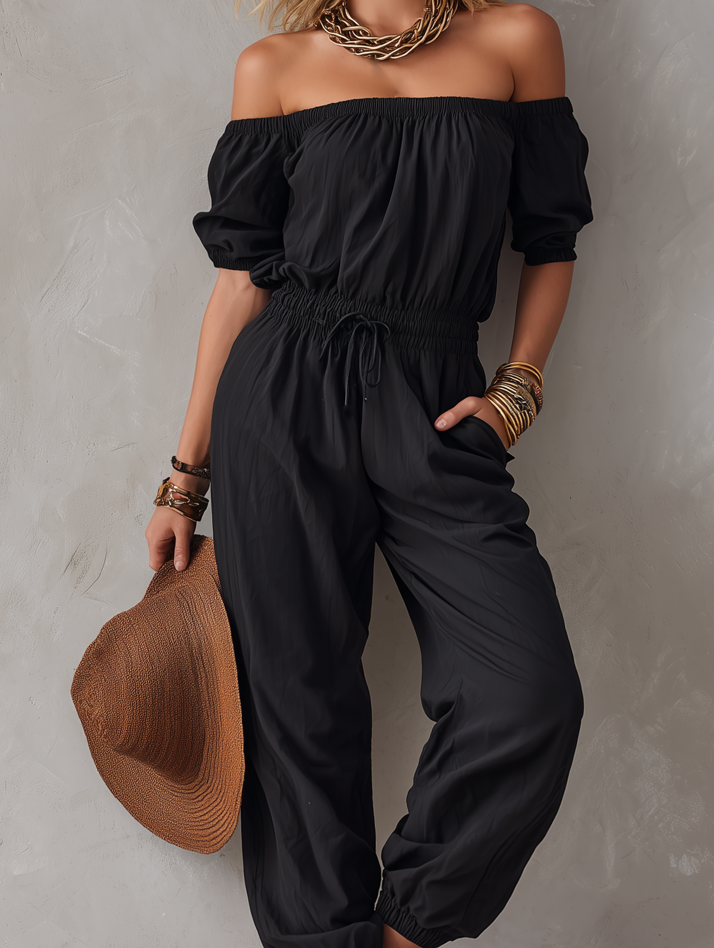 Melisande | Casual Cinched Waist Jumpsuit