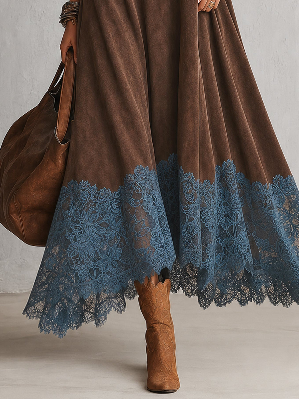 Cresselle | Flowing Lace Hem A Line Dress