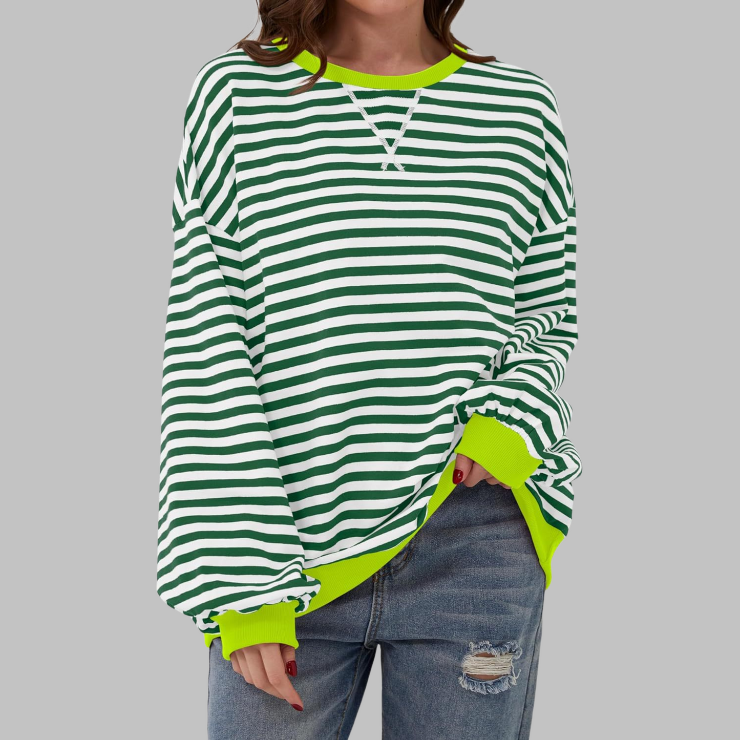 Ulyssa | Color Block Stripe Sweatshirt