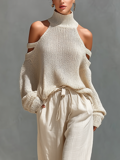 Quinvera | Cold Shoulder Knitwear Two Piece Set
