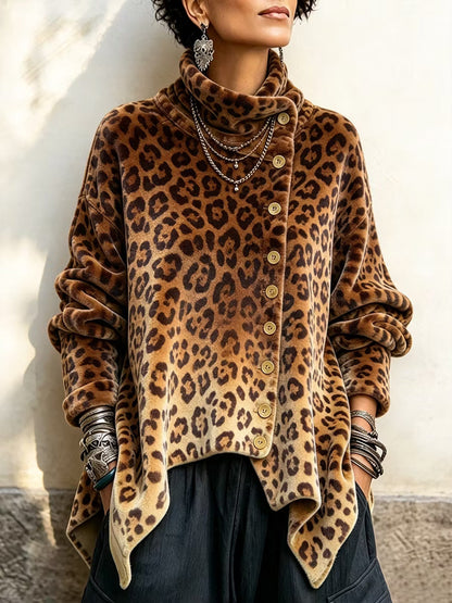Sancia | High Neck Leopard Print Sweater