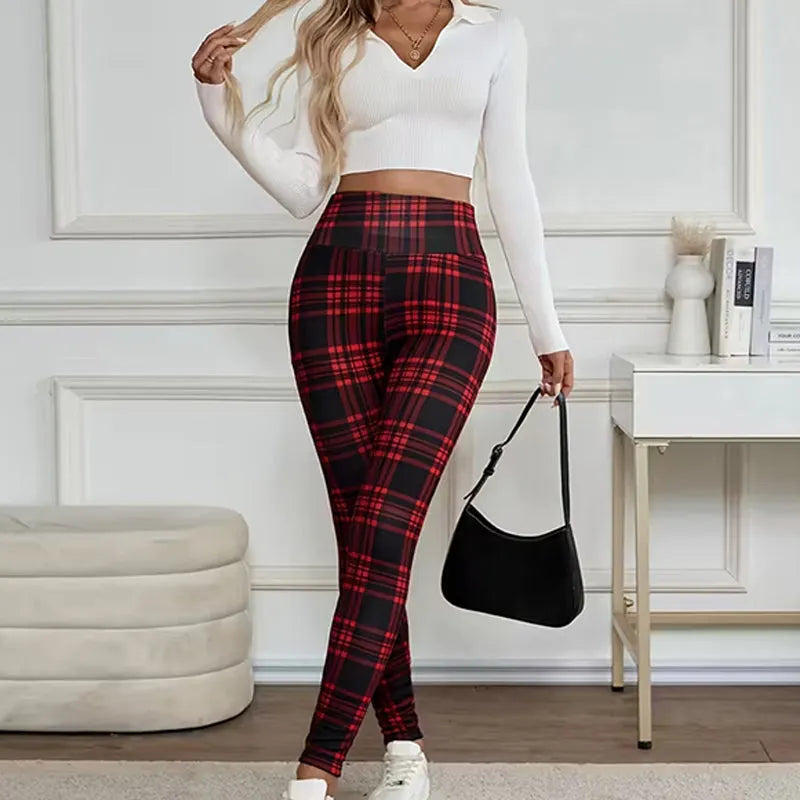 Ginevera | High Waist Plaid Leggings