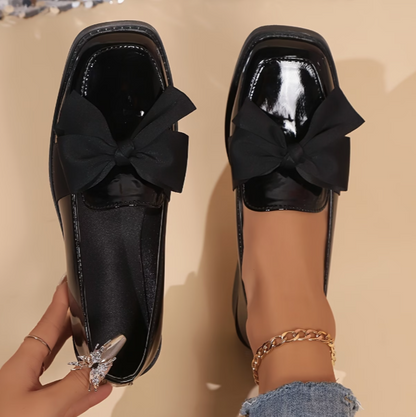 Mirelise | Classic Bow Low Heel Loafers